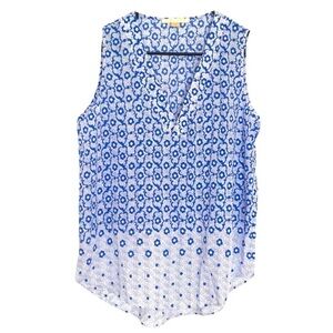 Cooper & Ella for Stitch Fix Blue White Floral Sleeveless Top Medium NWT